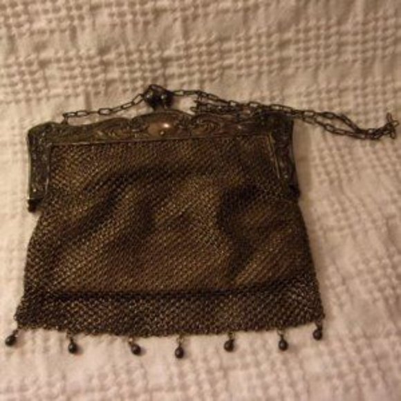 "Vintage German Silver Mesh Purse Mini Bag " - Picture 2 of 7